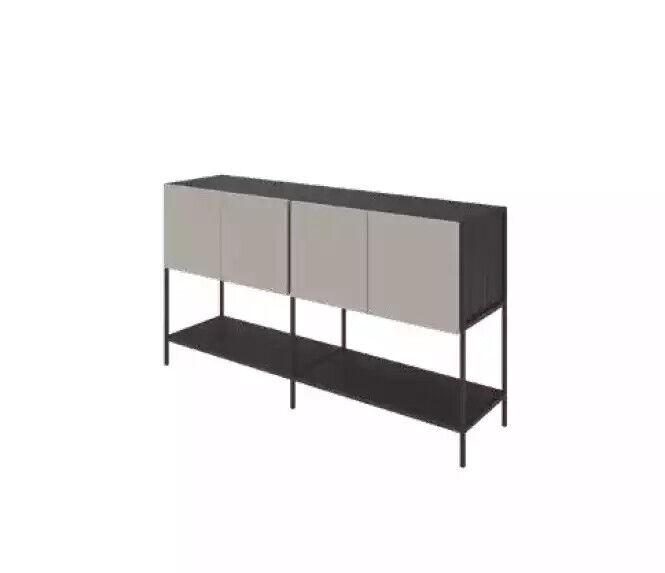 Office Bookcase Wood Study Shelf Furniture Grey Wood Metal