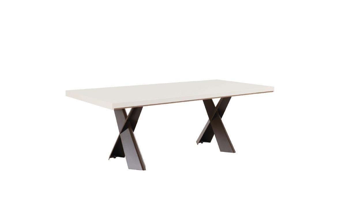 Dining Room Dining Table Metal Style Modern Design Furniture Luxury White