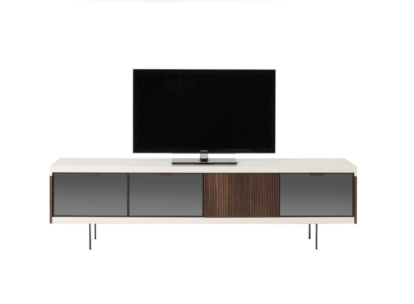 Lowboard rtv Shelf Sideboard rtv Design Luxury Wood White Furniture 225cm