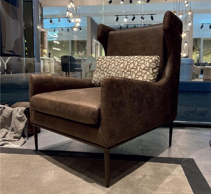 Living Room Armchair Seat Modern Design Brown Style Modern Luxury