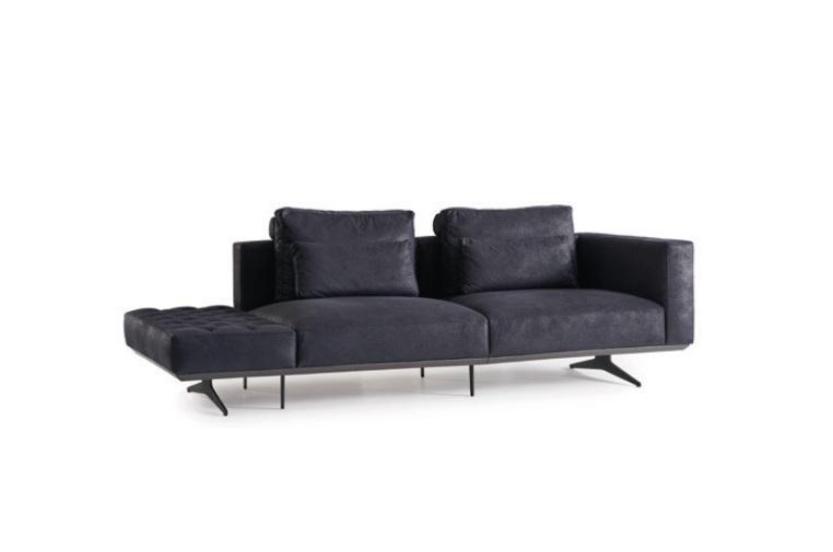 Design Sofa Set 3 Seater Textile Couch Upholstery Sofa Couches Black