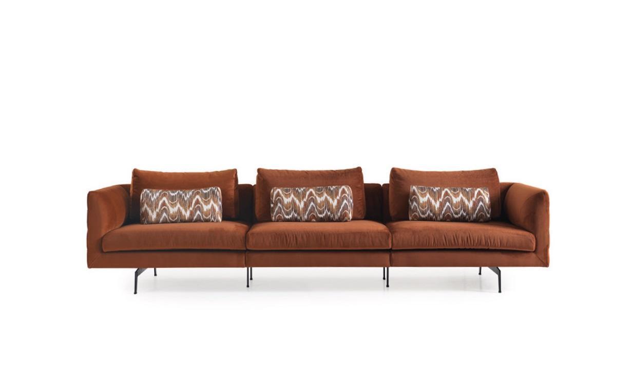 Living Room Sofa 4 Seater Couch Seat Upholstery Couches Design Brown