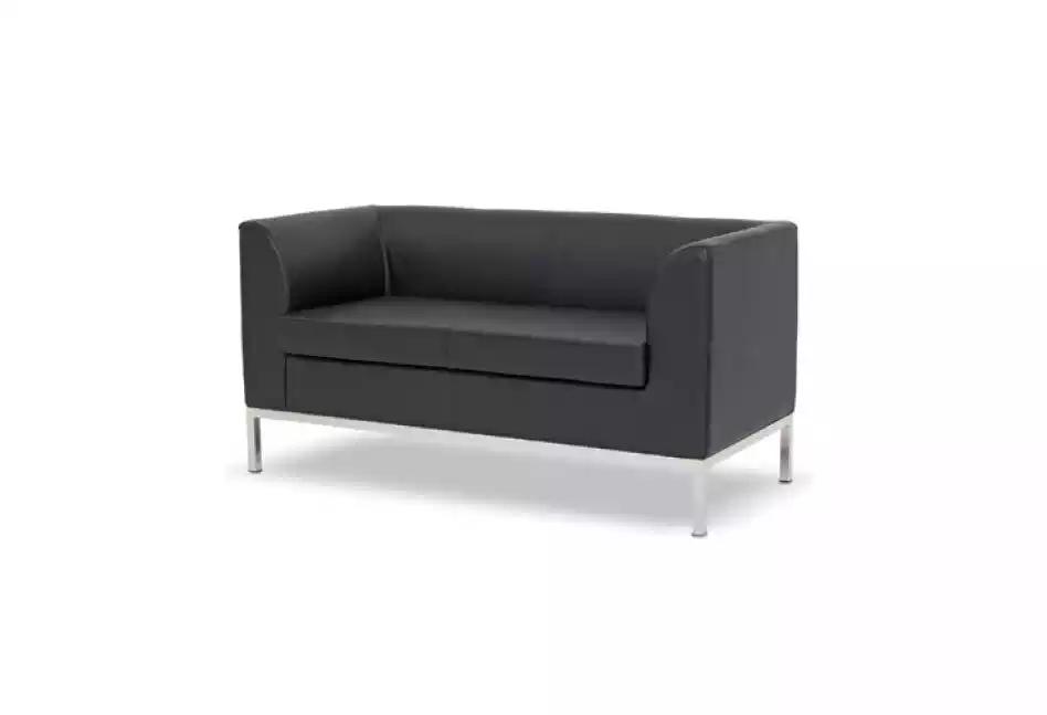 Study Two Seater Black Textile Couch Office Furniture Sofa