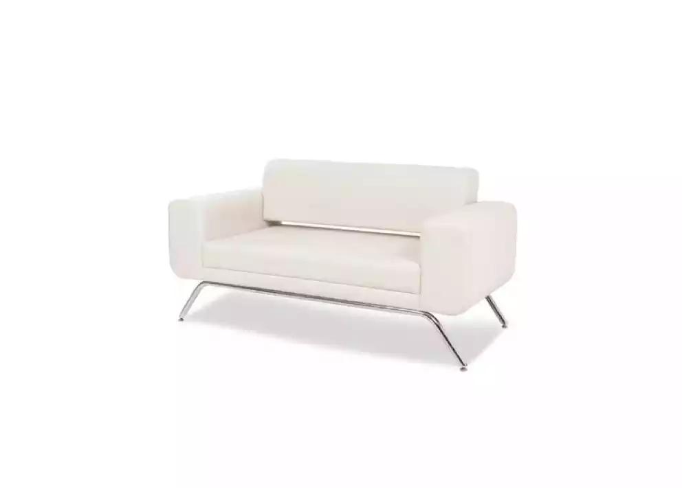 White Luxury Two Seater Luxury Couch Textile Fabric Office Furniture