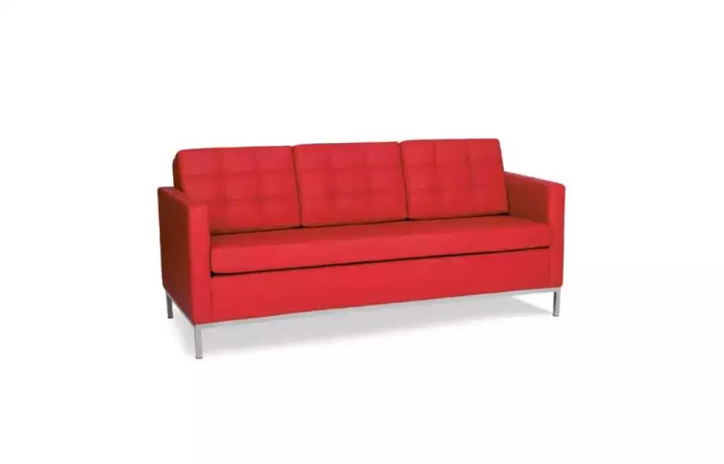 Red Three Seater Modern Luxury Couch Upholstered Textile Sofas