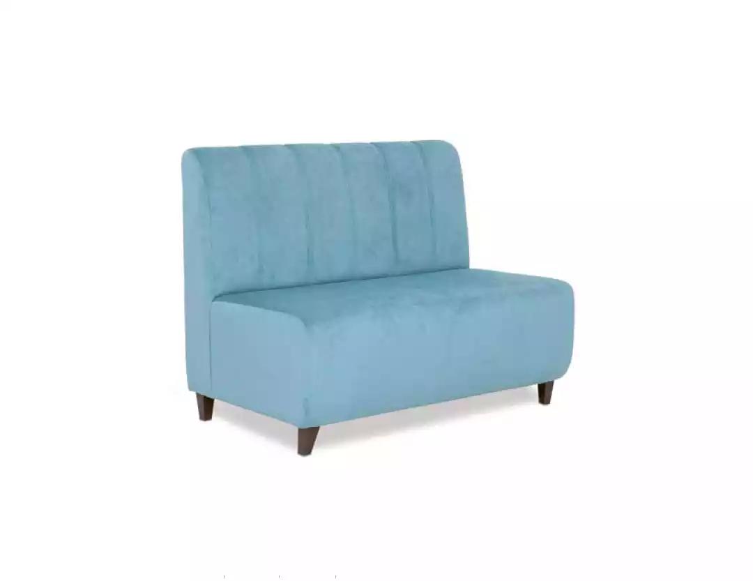 Blue Two Seater Study Sofa Textile Couch Modern Seating Furniture