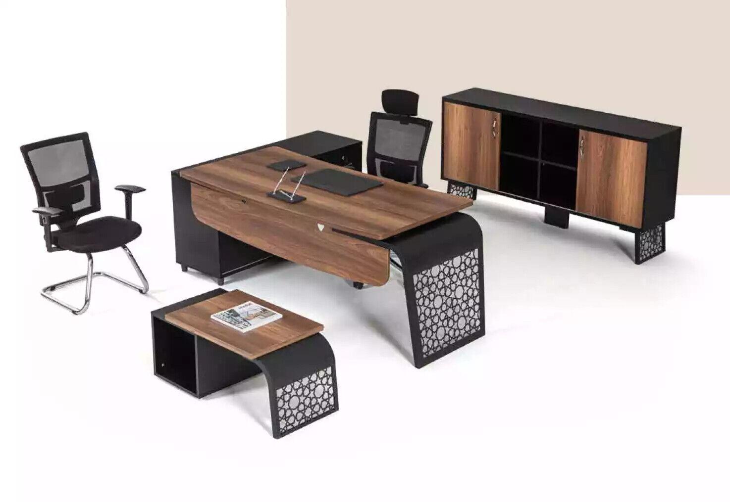 Modern office furniture set Workplace design Corner desk Cupboard