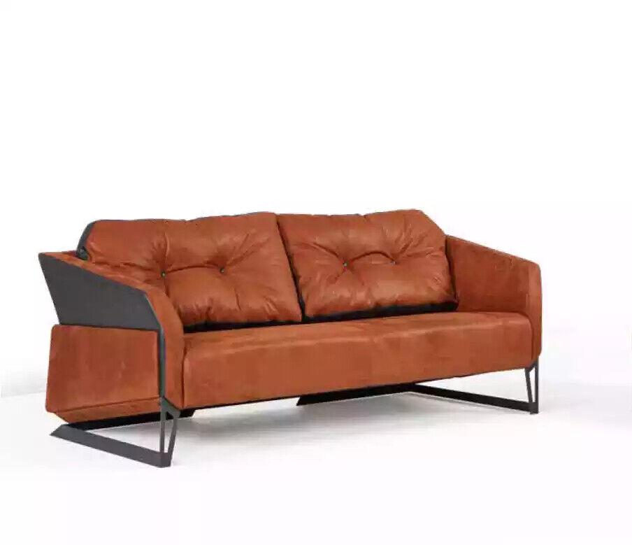 Designer Orange Sofa Study Office Furniture Couch 3 Seater New