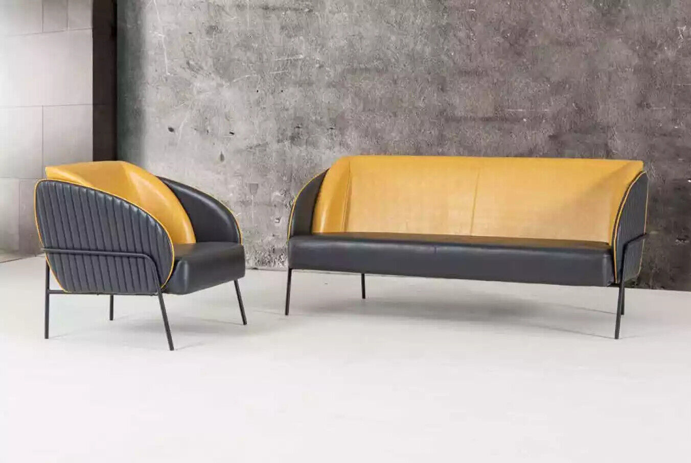 Modern luxury sofa set two seater armchair study design furniture 2+1