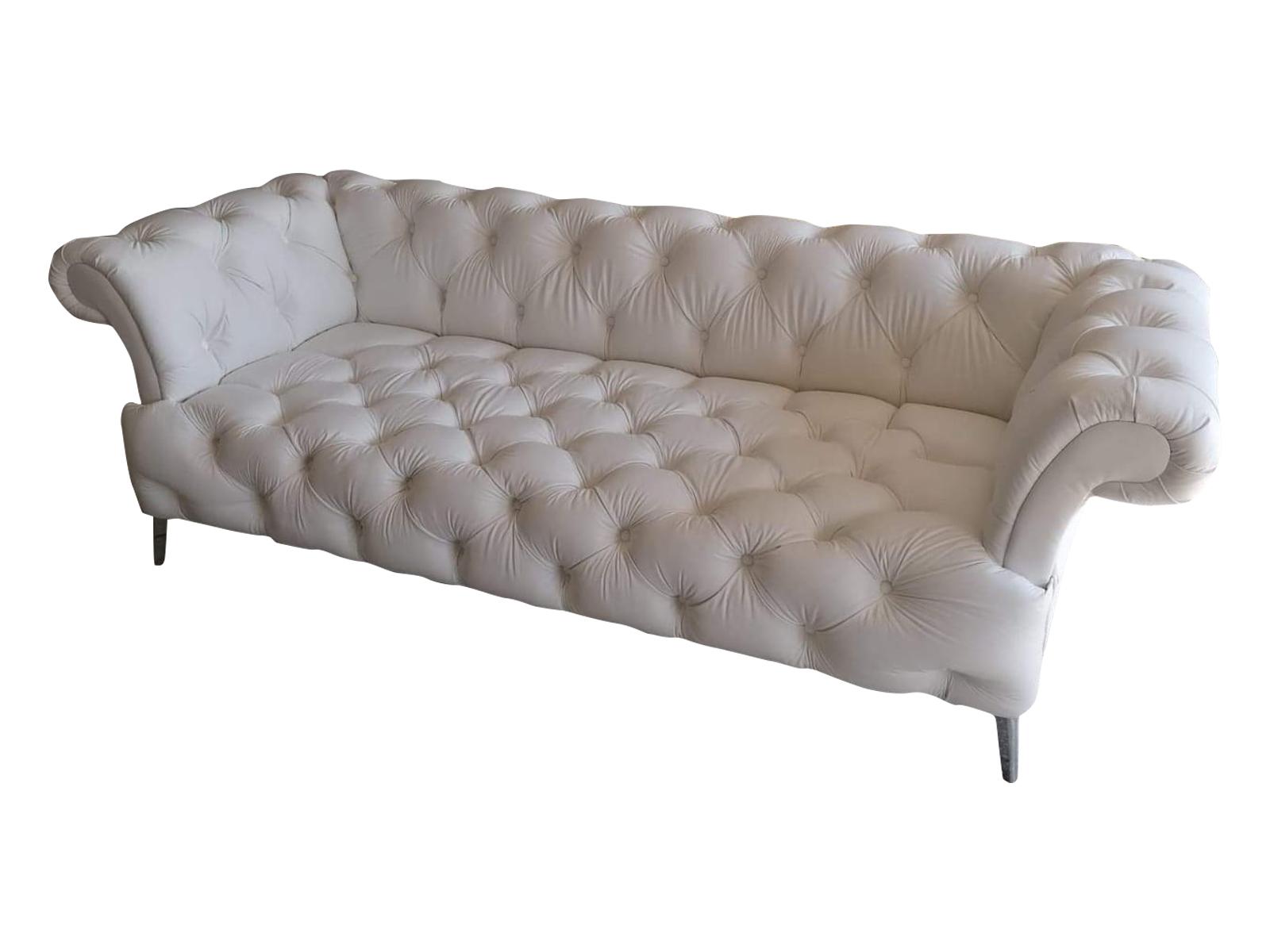 Chesterfield Sofa 3 Seater Luxury Couch Faux Leather Sofas White Leather Sofa