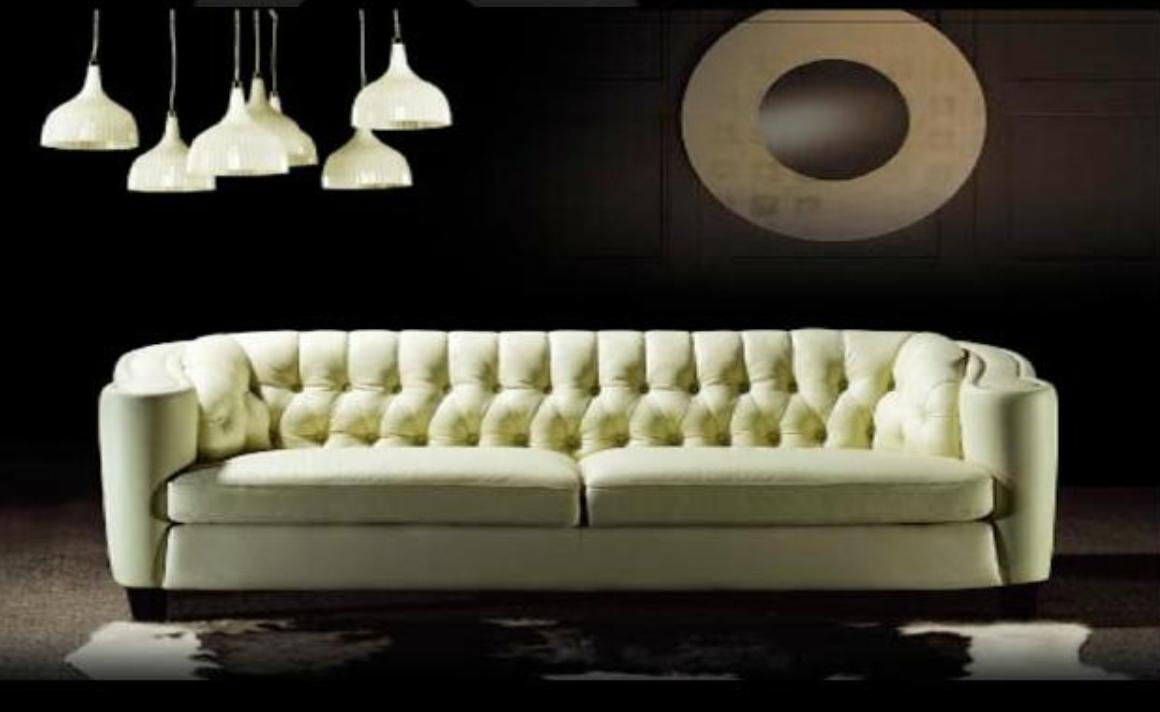 Luxury Chesterfield Sofa 4 Seater Faux Leather Couch White Sofas Modern