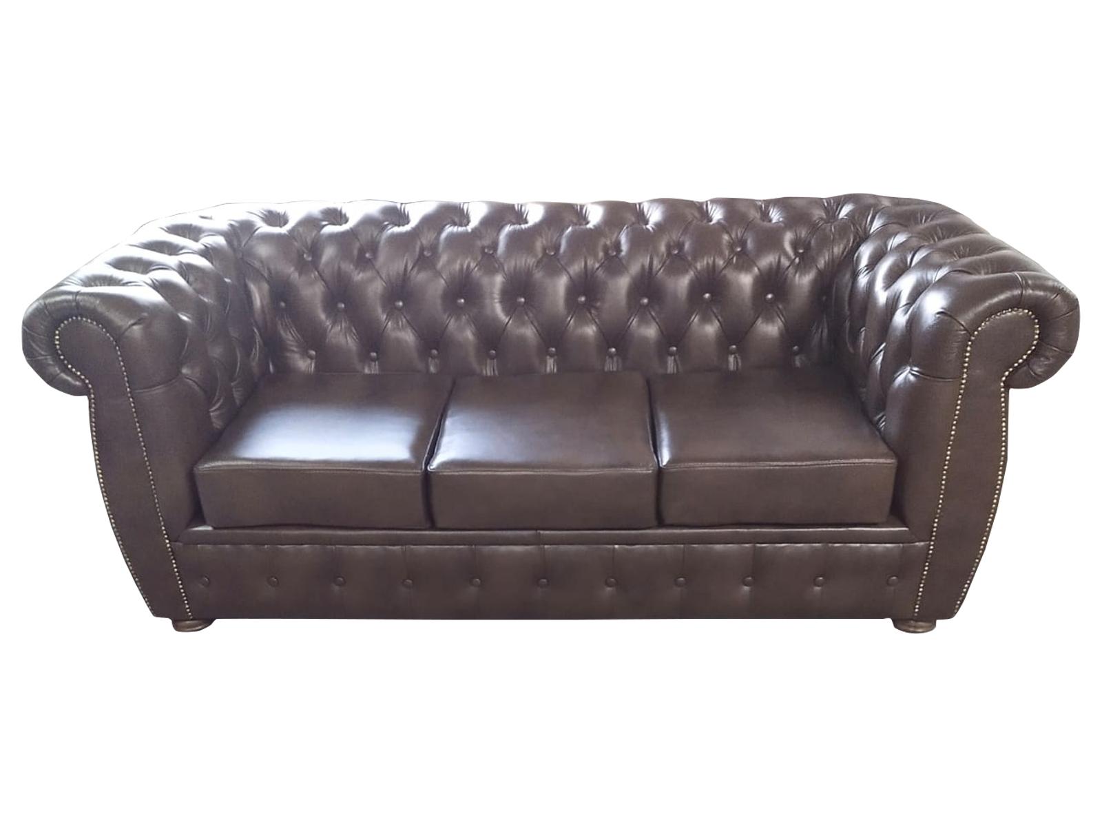 Chesterfield Sofa Leather Sofa Couch 3 Seater Original Brown Sofas