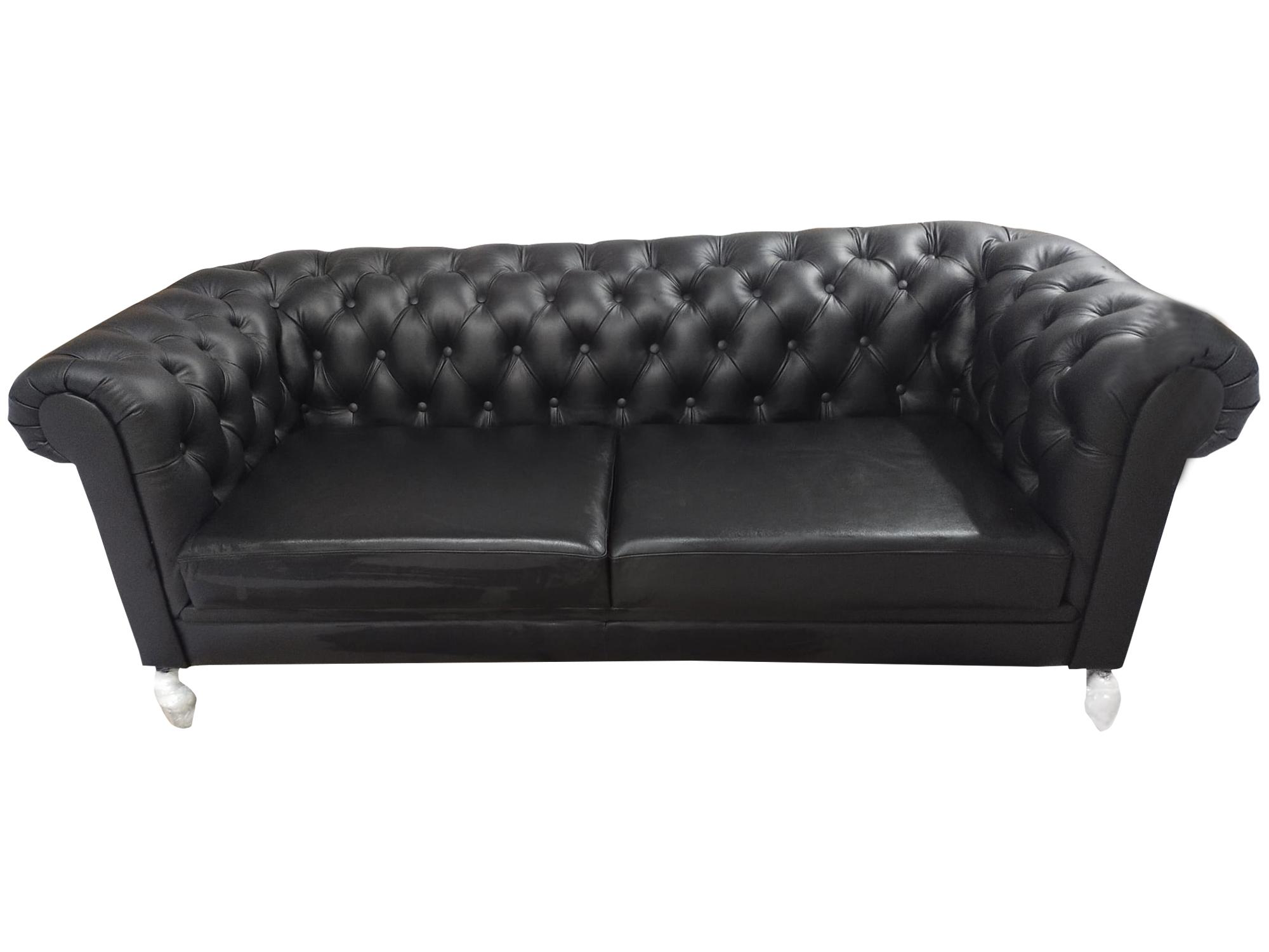 Chesterfield Sofa 3 Seater Couch Leather Sofa Couches Black Sofas