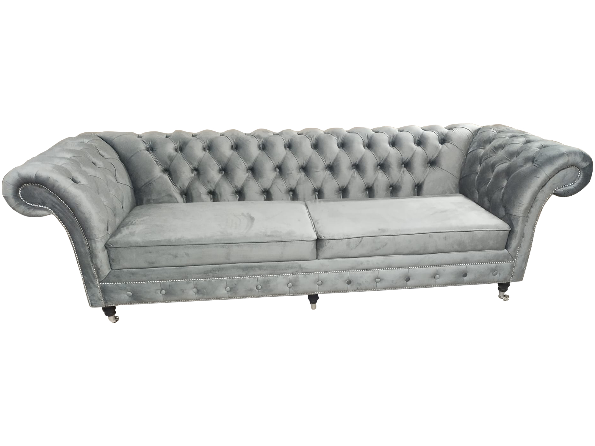 Sofa Chesterfield 3 Seater Couch Textile Fabric Couches Sofas Upholstery 230cm