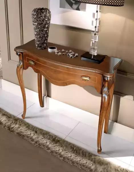 Brown Luxury Console Table Drawer Wooden Furniture Bedroom Design New