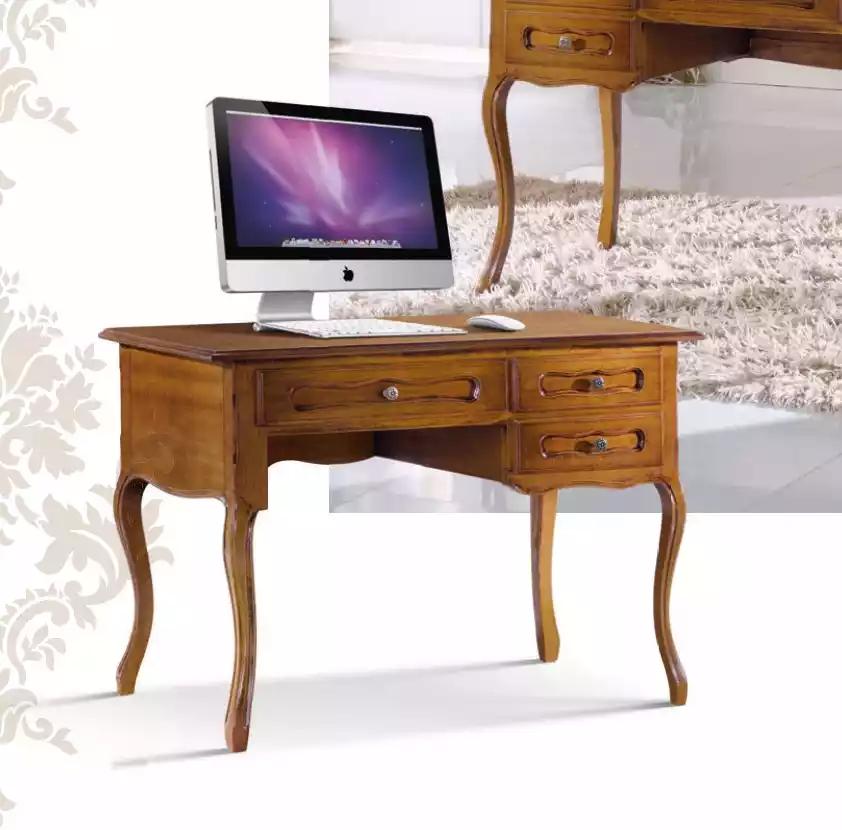 Classic Desk Wooden Furniture Brown Study Furniture Drawers