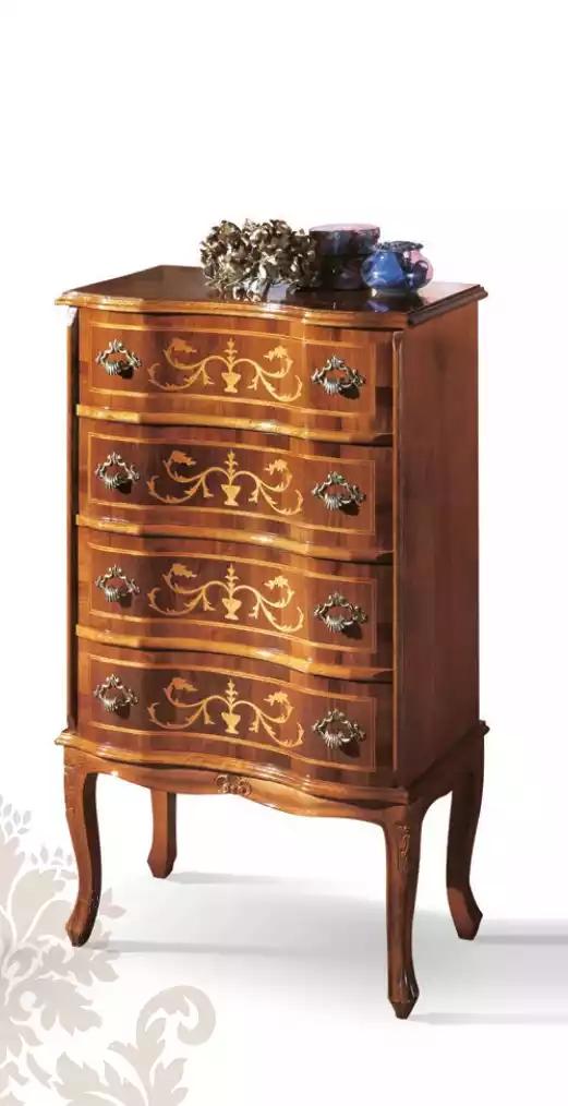 Classic Four-Door Chest of Drawers Brown Wooden Furniture Living Room New Modern