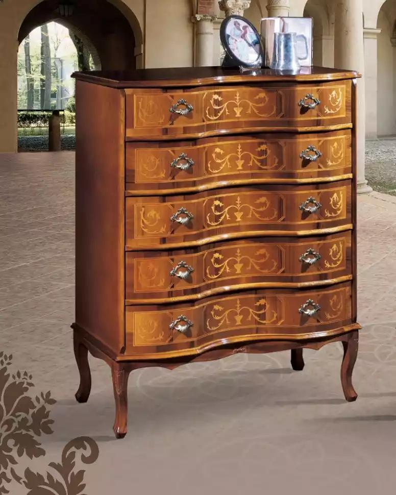 Classic Brown Chest of Drawers Five Drawers Designer Wooden Furniture New