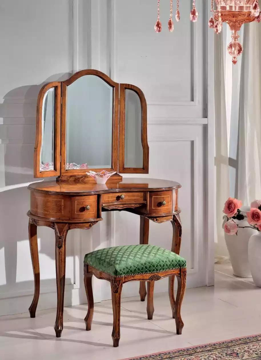 Brown Dressing Table Mirror Stool Bedroom Set Stool Dressers