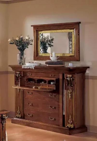 Bedroom Chest of Drawers with Mirror Classic Furniture 2 pcs.