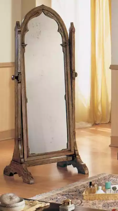 Large Handmade Mirror with Wooden Frame