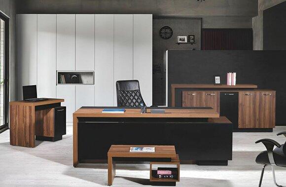 Office furniture complete office desk office office desk 4 pcs wood black