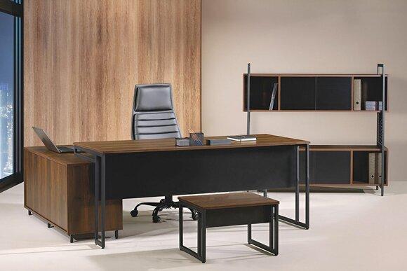 Office furniture complete office corner office desk office desk 3 pcs wood brown