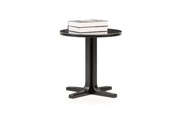 Modern black side table designer living room wooden round table