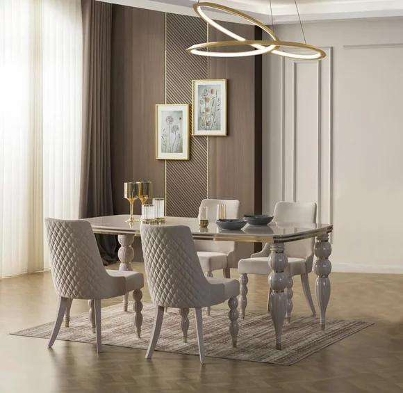 Beige dining room table Luxury wooden table Designer dining room