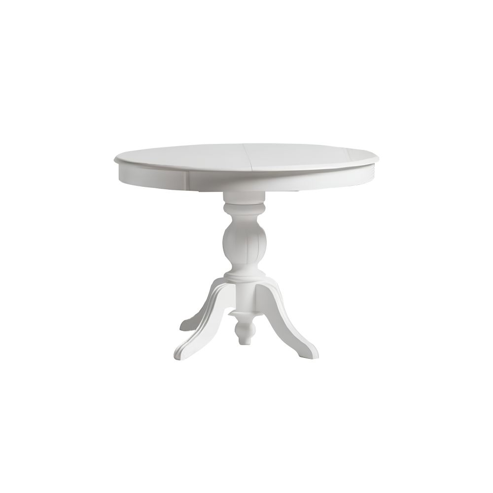 Round dining table Extendable dining room table Wooden table White