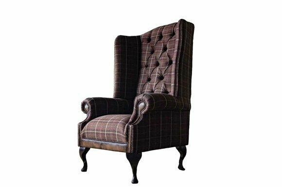 Chesterfield Design Sofa Armchair Couch Upholstered wing chair 1 seater