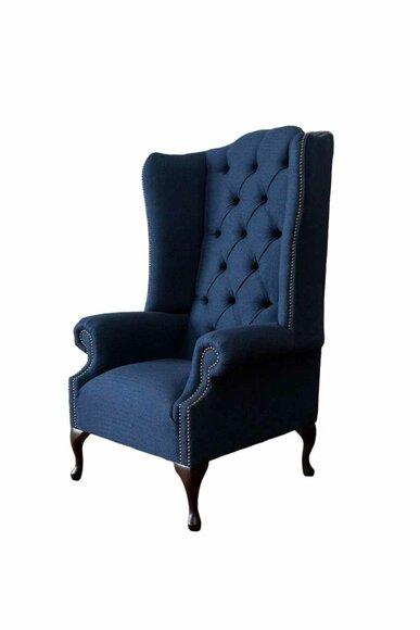 Chesterfield Wing Chair Relax Armchair Chair Upholstery Fabric Textile 1 seat