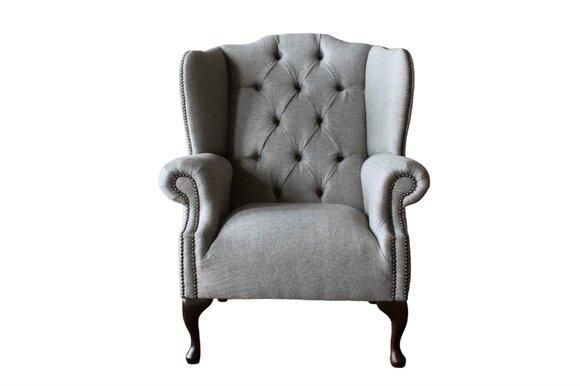 Luxury Upholstery Classic Chesterfield Armchair Wing Chair Single Seater