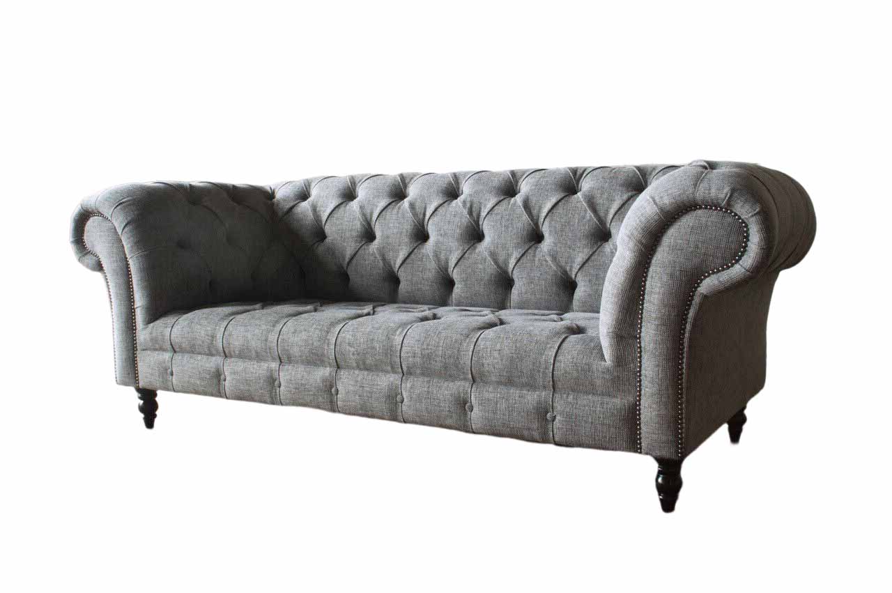 Chesterfield Couch Sofa Upholstery 3 Seater Couches Seat Sofas Grey