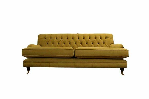 Chesterfield Sofa 3 Seater Upholstery Textile Fabric Couches Elegant Sofas