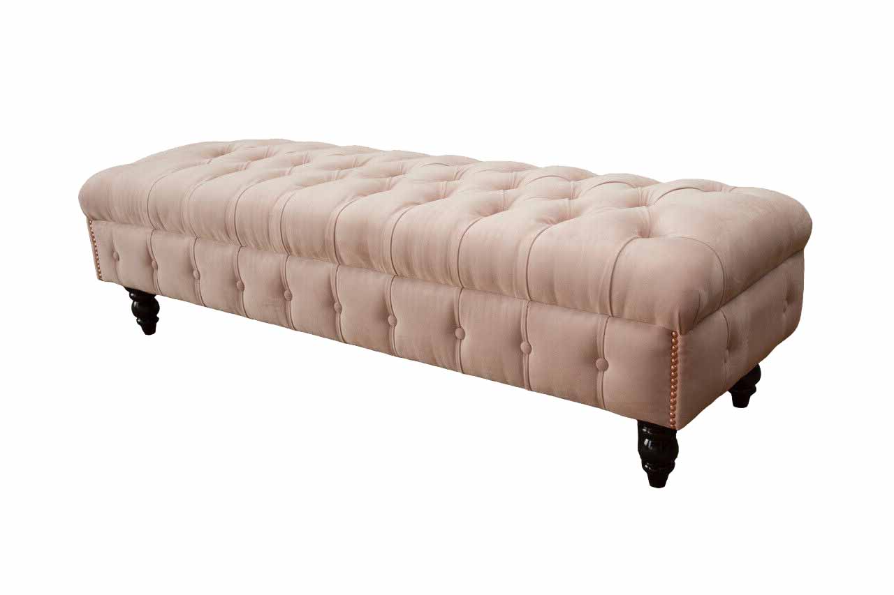 Footstool stool upholstered stool seat ottoman Chesterfield 120x70cm