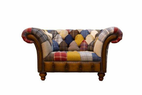 Chesterfield Design Armchair Couch Upholstery Textile Couches Seater Multicoloured