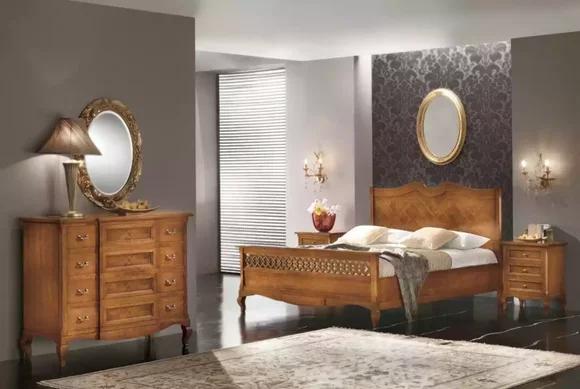 Bed 2x Bedside Tables Chest of Drawers 5pcs Set Bedroom Italian Furniture