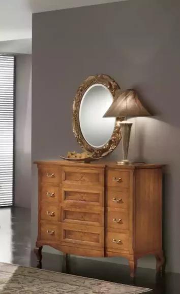 Bedroom Dresser with Mirror Luxury Modern Furniture Set 2pcs Wood New