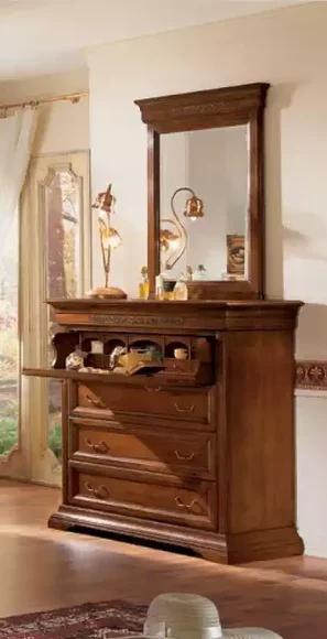 Chest of Drawers with Mirror Wood Design 2-piece Bedroom Set Sideboard