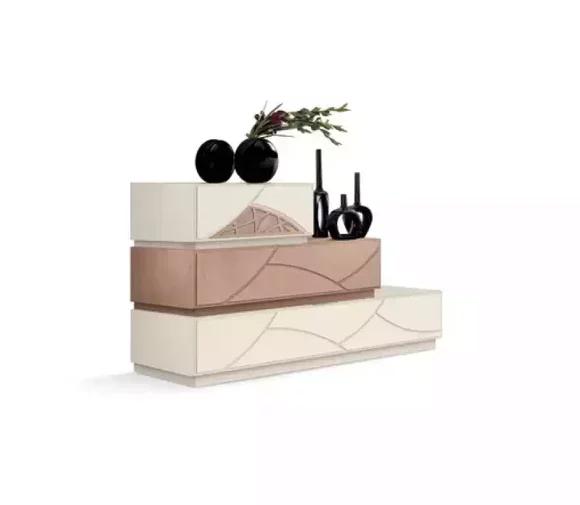 Italian Furniture Design Chest of Drawers Modern Beige Luxury Wood Furniture New