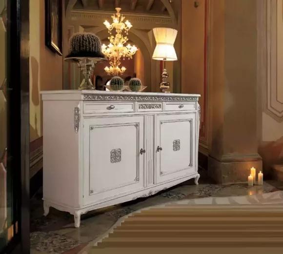 Sideboard Chest of Drawers Luxury Cabinets Living Room Wood White Classic Furniture