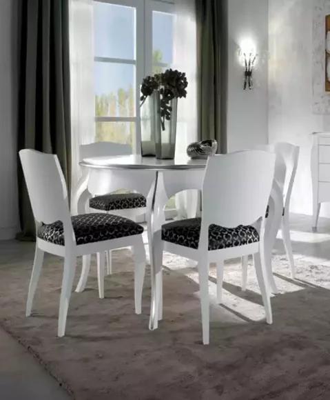 Dining Room Dining Table Wood White Round Table Classic Italian Furniture Tables New