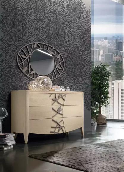 Bedroom Chest of Drawers Mirror Sideboard Chests of Drawers Wood Modern Design Luxury