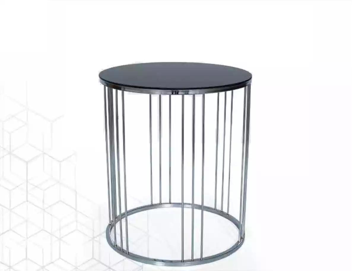 Side table living room furniture material stainless steel black design modern