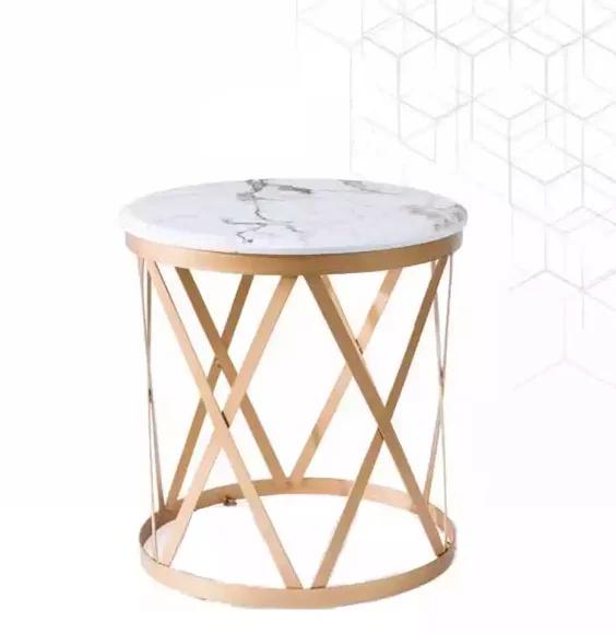 Living room side table gold modern furniture material stainless steel design