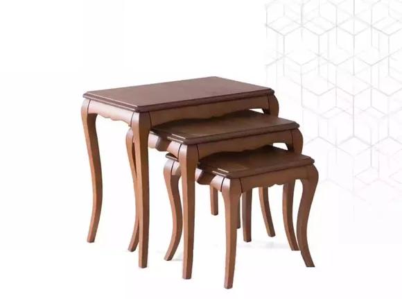 Side table 3х brown living room furniture material stainless steel design