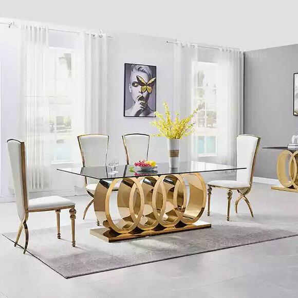 Modern dining table Stainless steel table Dining room tables Designer furniture Tables