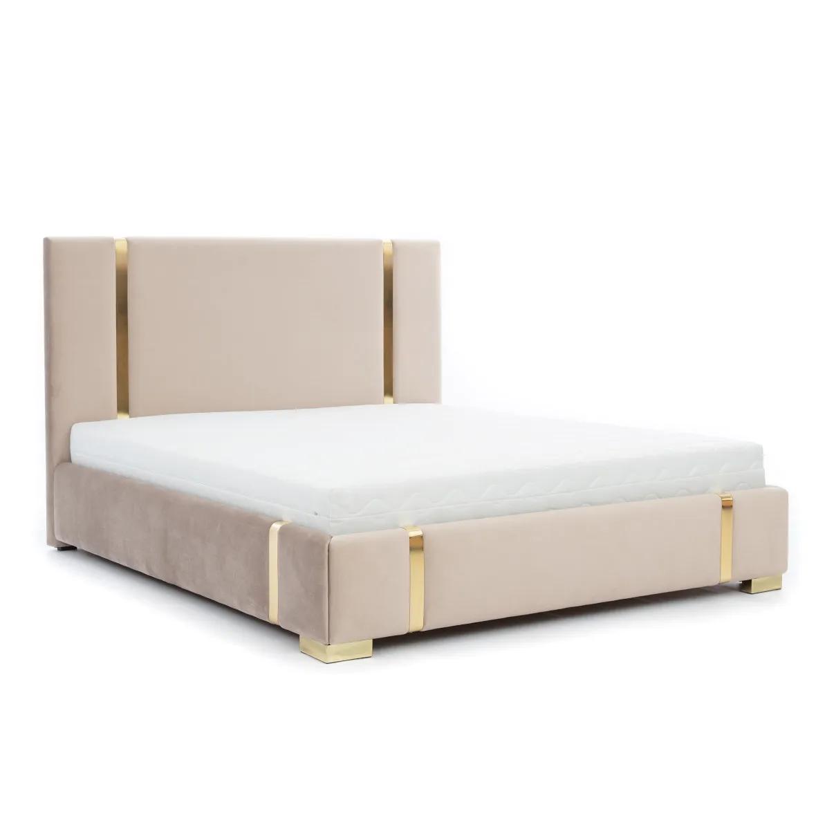 Beige stainless steel bed Bedroom Beds Modern bed Furniture