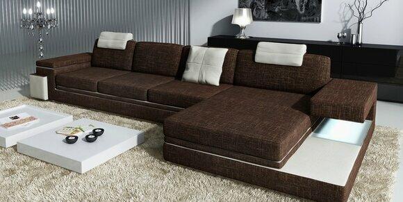 Design Corner sofa L-shape Leather Sofa Sofa with USB Cushion Living Landscape